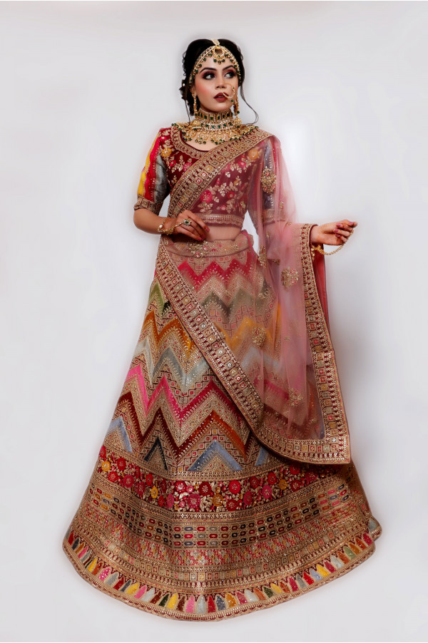 Multicolor Lehenga on Rent