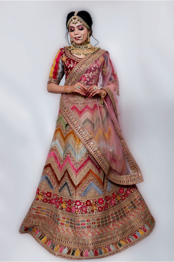 Multicolor Lehenga on Rent