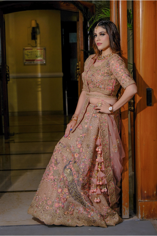 Peach  Lehenga on Rent