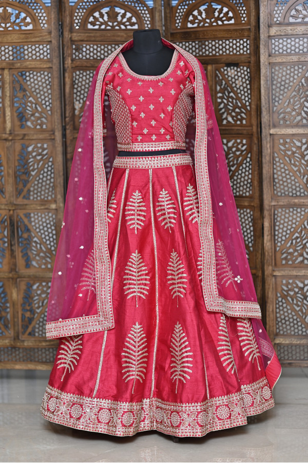 Pink Gold Lehenga on Rent