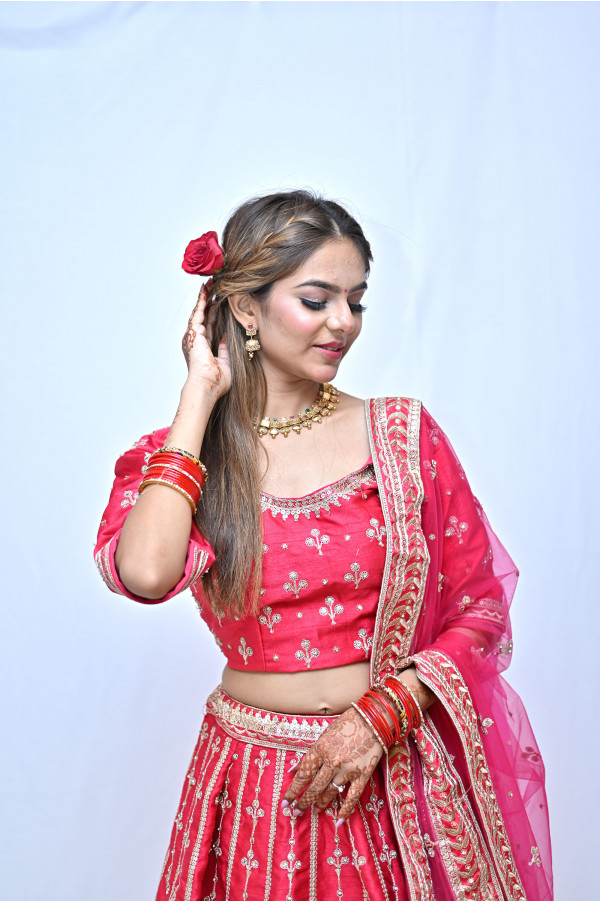 Bridal Gajri Lehenga on Rent