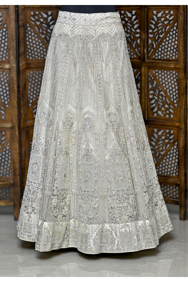 Gold Cream Lehenga on Rent