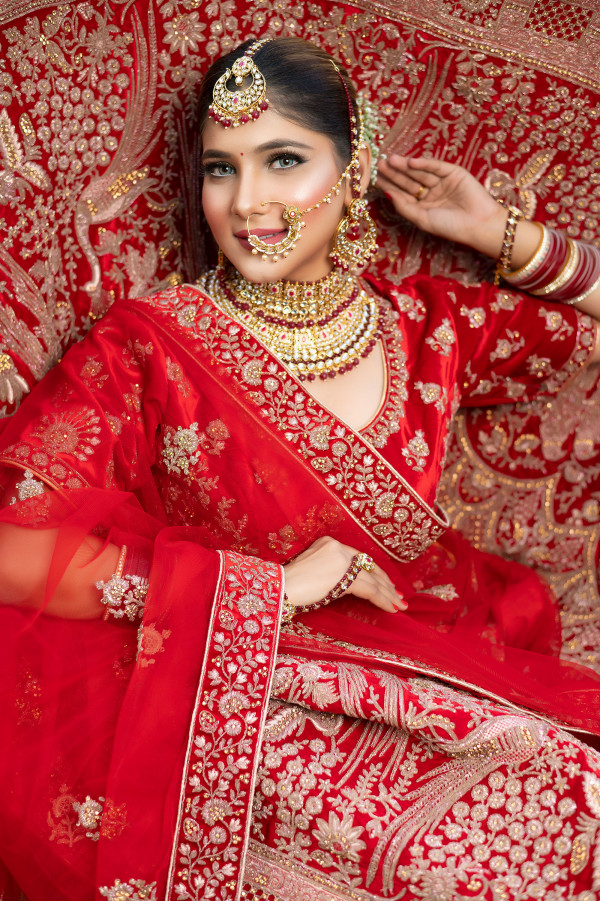 Red Bridal Lehenga on Rent