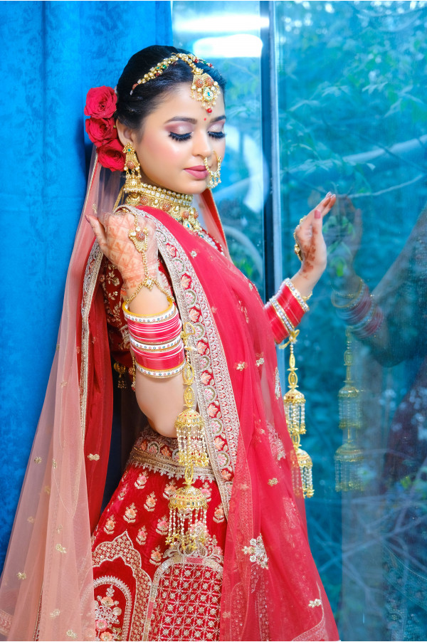 Maroon Bridal Lehenga on Rent