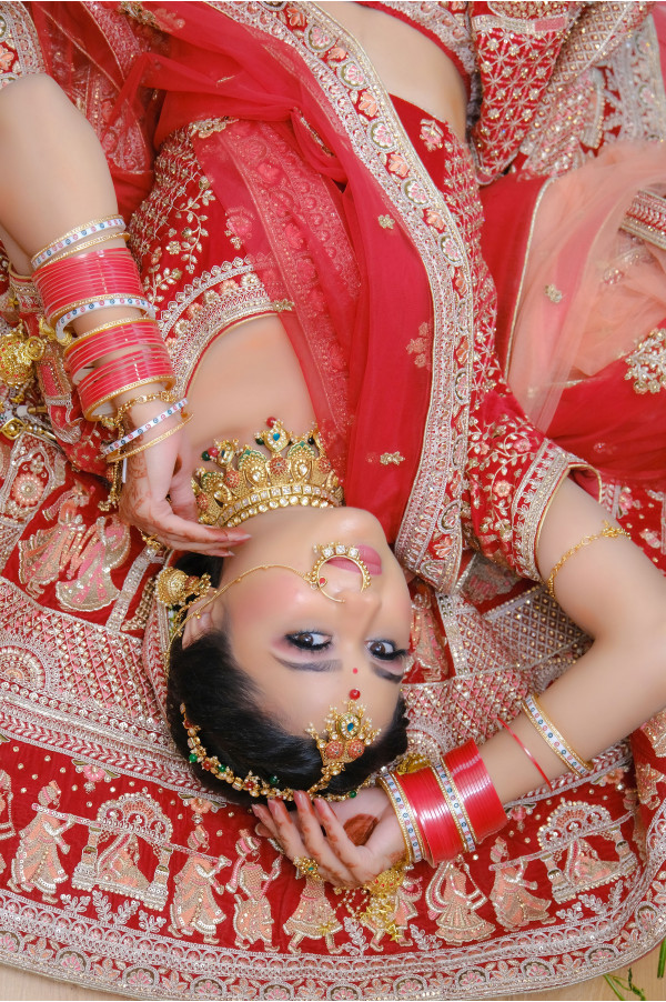 Maroon Bridal Lehenga on Rent