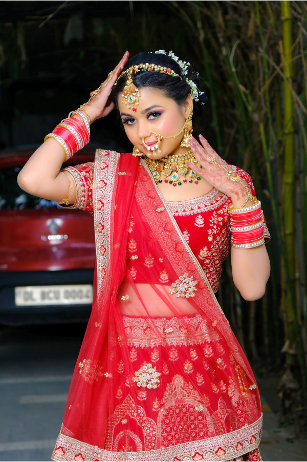 Maroon Bridal Lehenga on Rent