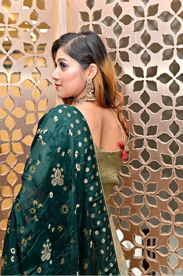 Green Jaipuri Lehenga on Rent